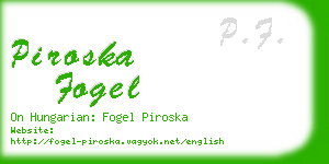 piroska fogel business card